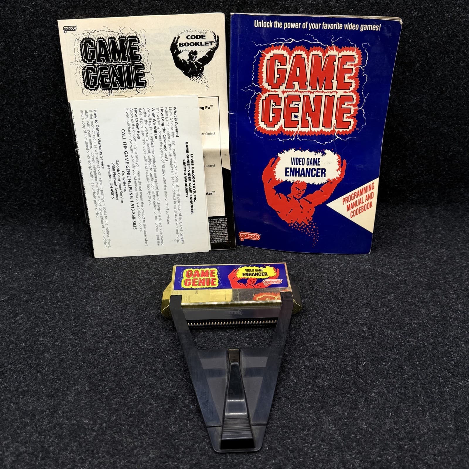 Galoob Game Genie Nintendo NES Game Cartridge Adapter 7356 With Manual Codebook