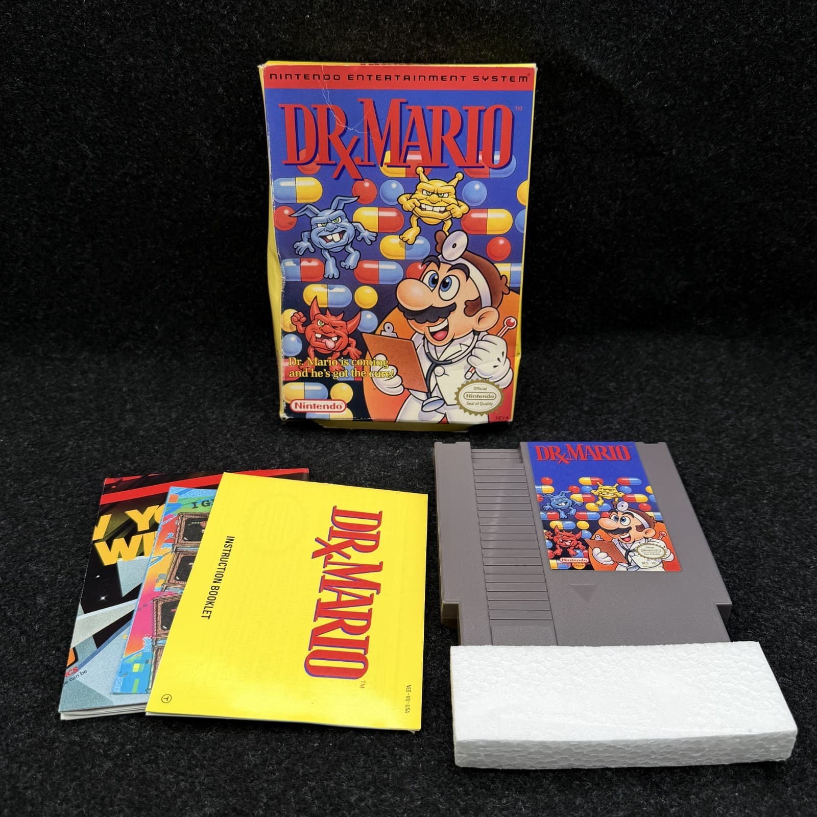 Dr. Mario (Nintendo NES, 1990) Multiplayer Complete Box Manual CIB