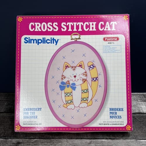 Vintage Pastime Simplicity Cross Stick Cat No. 8906 Embroidery