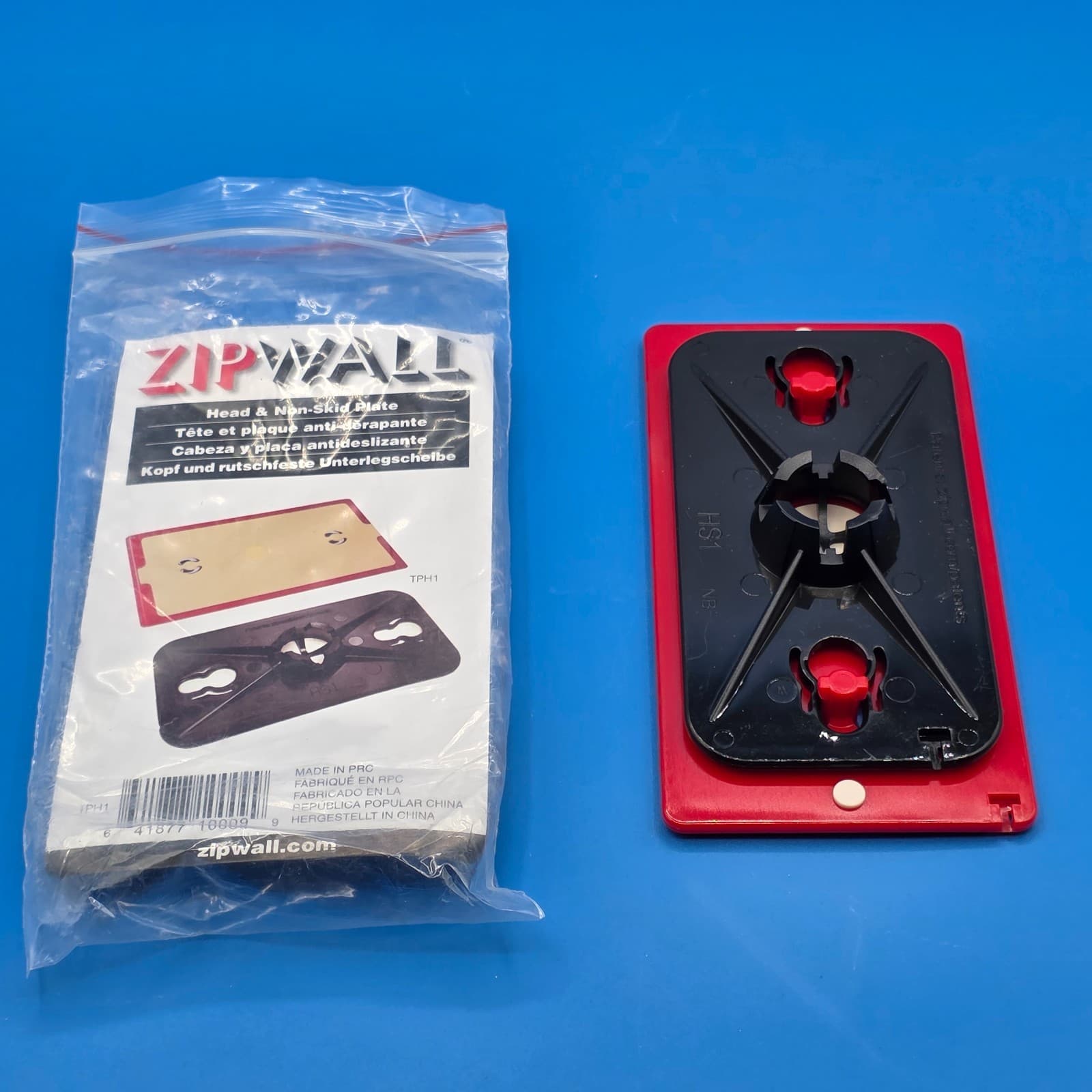 ZipWall Head, Non-Skid Plate, TPH1,Black, Red