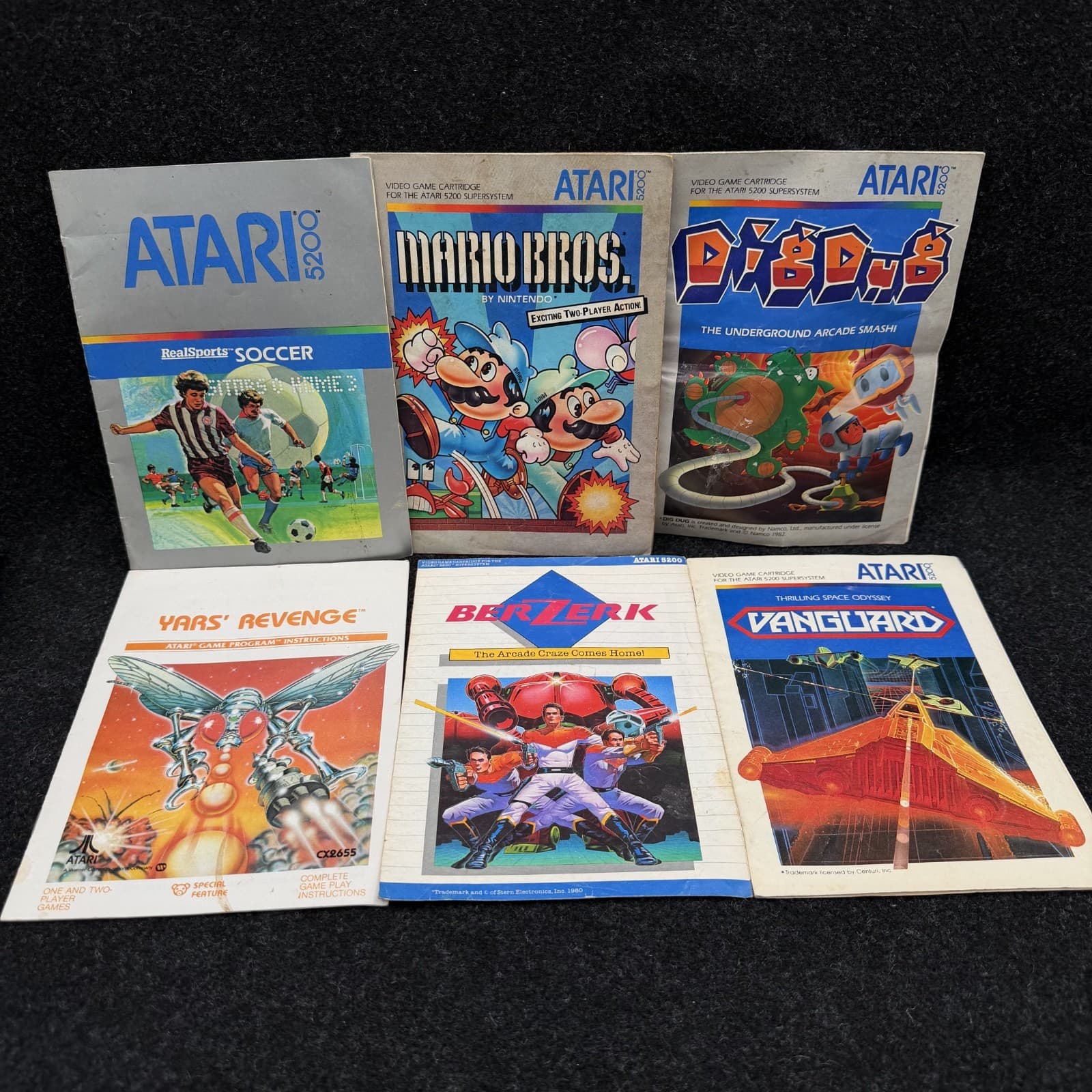 VTG Atari 5200 Video Game Manual/Instruction Booklet 6 Piece Lot