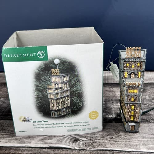 DEPT 56 TIMES SQUARE 2000 THE TIMES TOWER 98775 LIGHT UP ORNAMENT NEW YEARS BALL