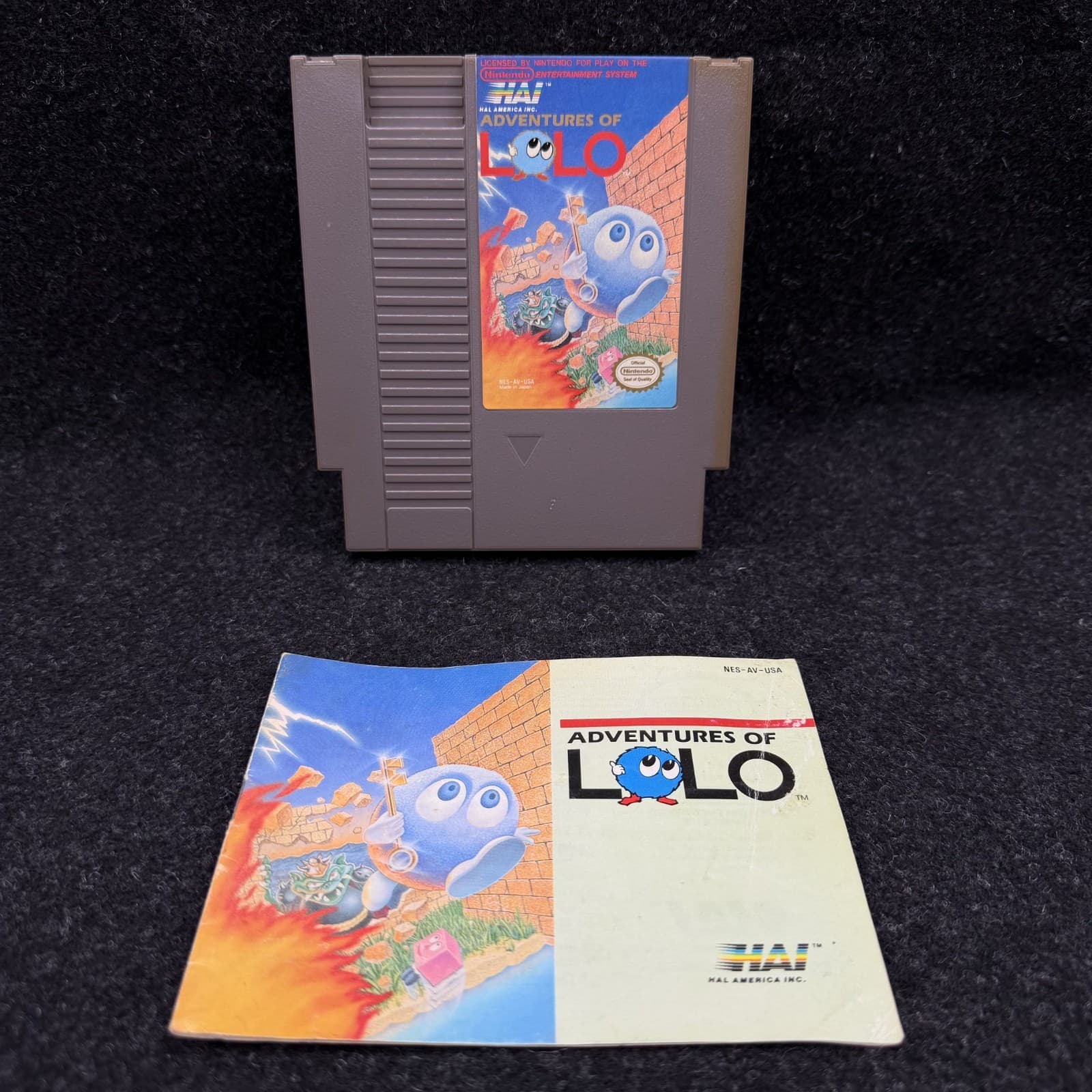 Adventures of Lolo (Nintendo NES, 1989) Cartridge & Manual Only