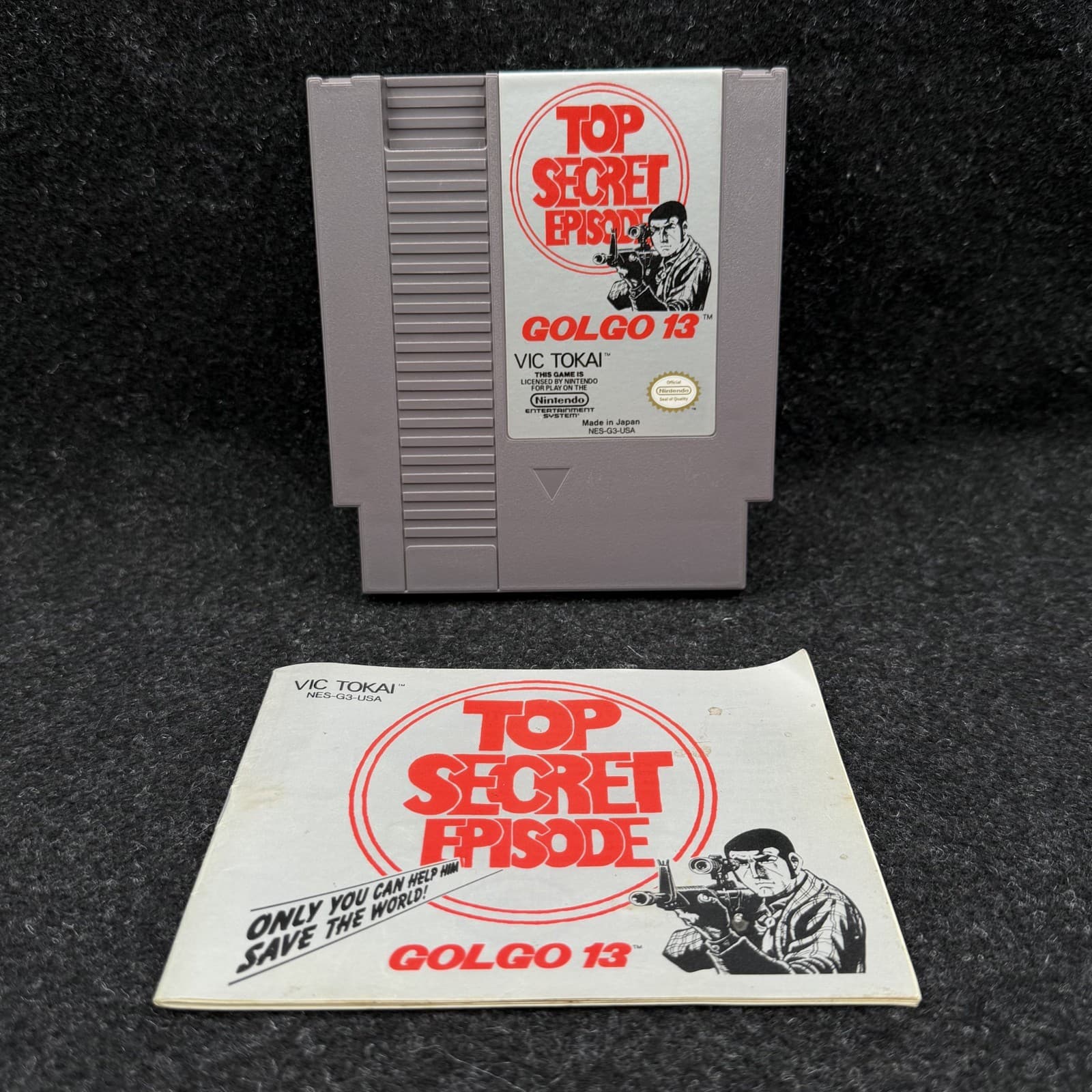 Golgo 13: Top Secret Episode - Nintendo NES - W/ Manual - Tested!