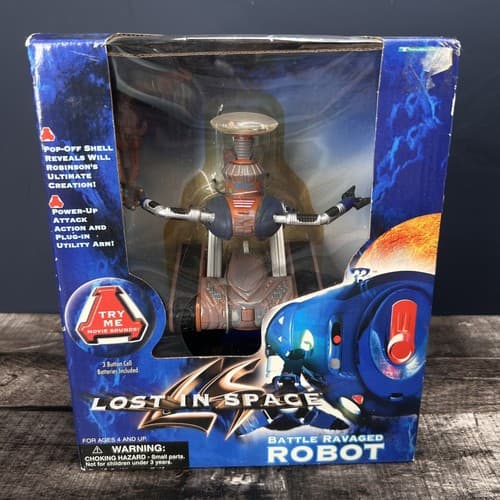 VTG 1997 Lost in Space Battle Ravaged Robot Action Figure Sounds Trendmaster