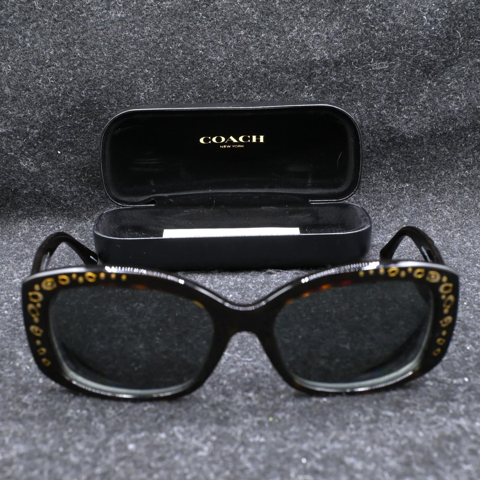 Coach Women Sunglasses Hc8161 512013 Dark Tortoise W/ Black Lens