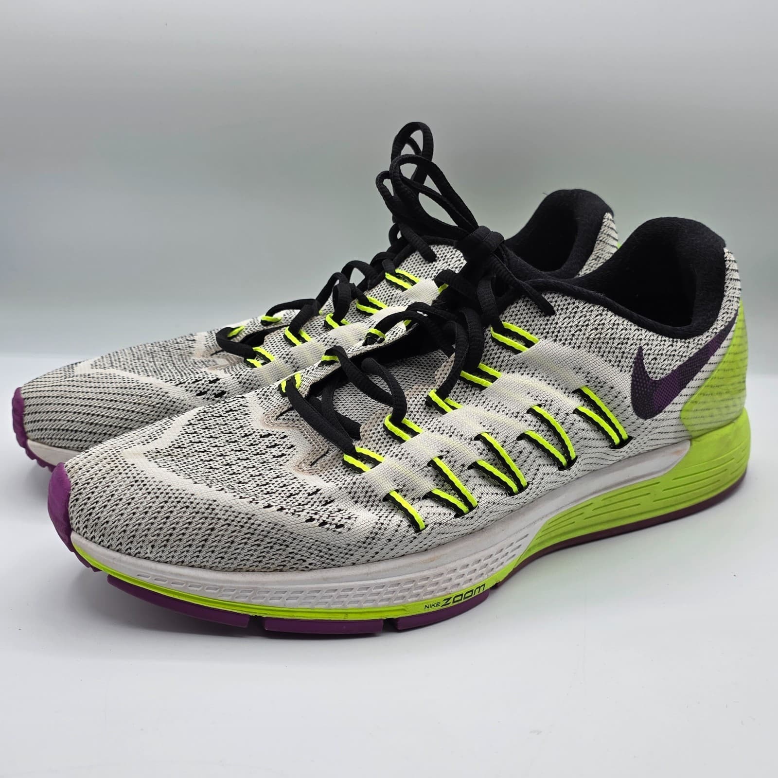 Nike Air Zoom Odyssey Mens Size 12 White Volt Athletic Running Shoes Sneakers