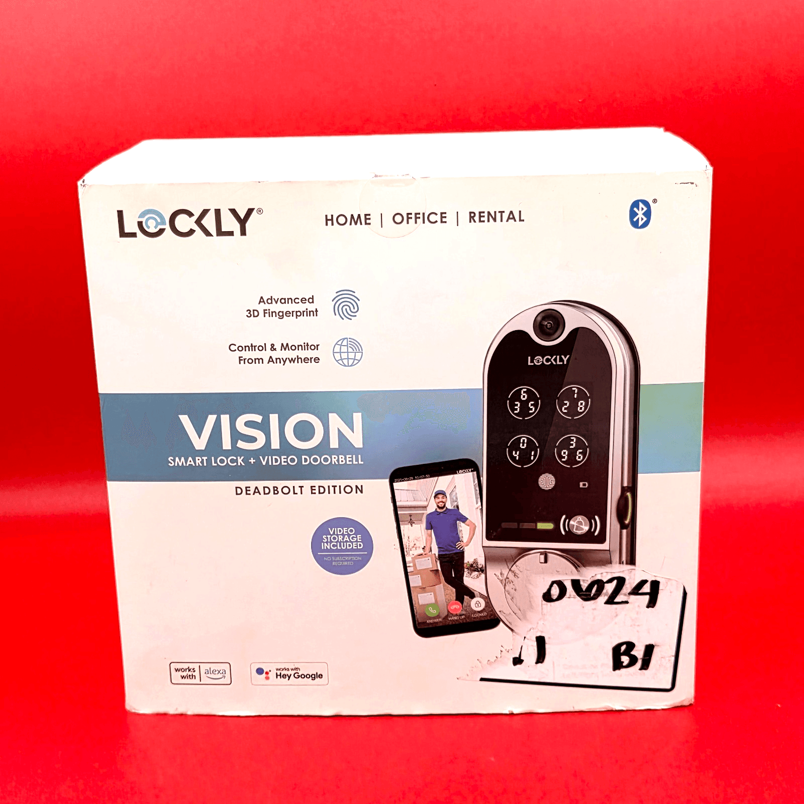 LOCKLY VISION SATIN SMART DOORLOOK DEADBOLT VIDEO AUDIO DOORBELL PGD798SN