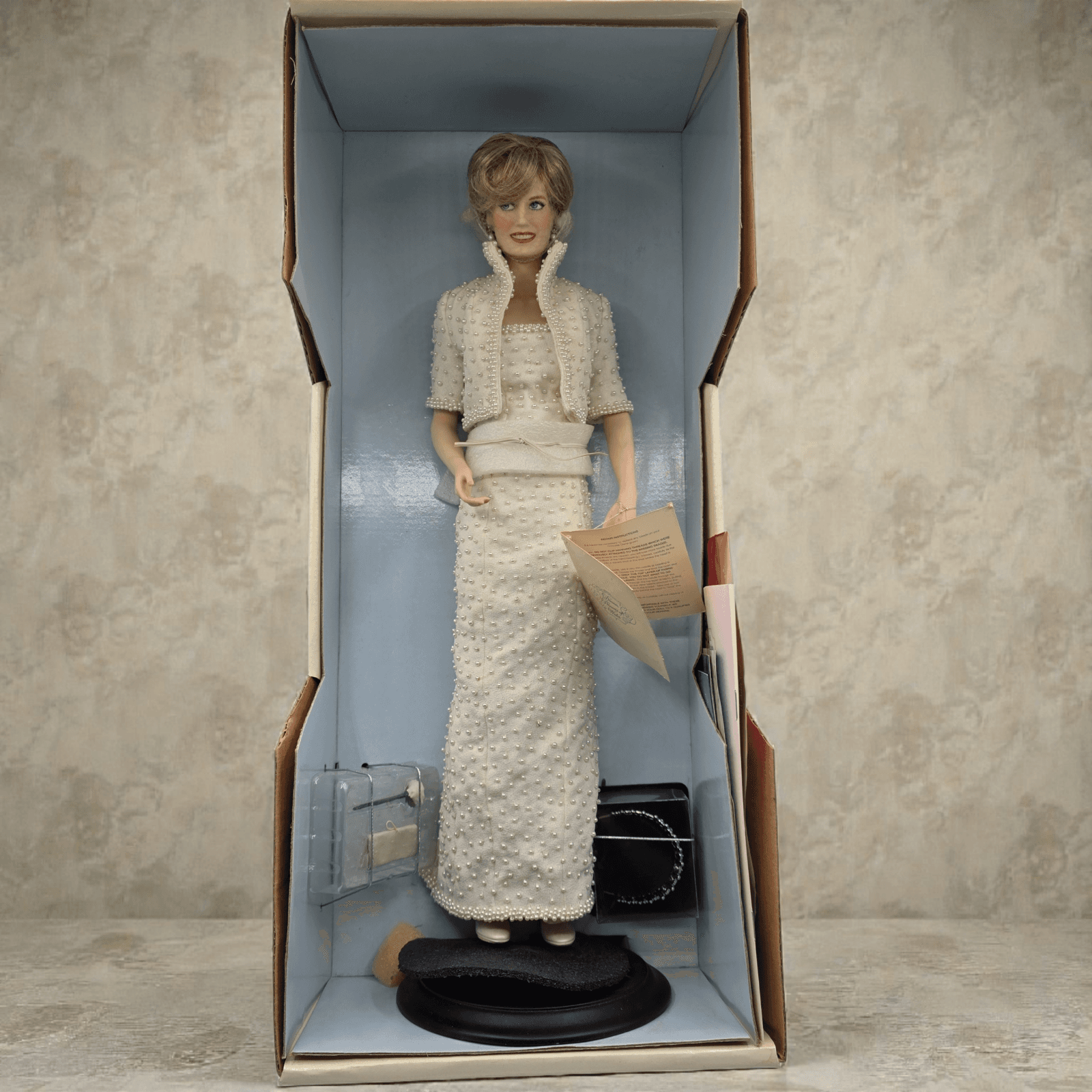 Diana Princess of Wales Franklin Mint Porcelain Doll & Accessories