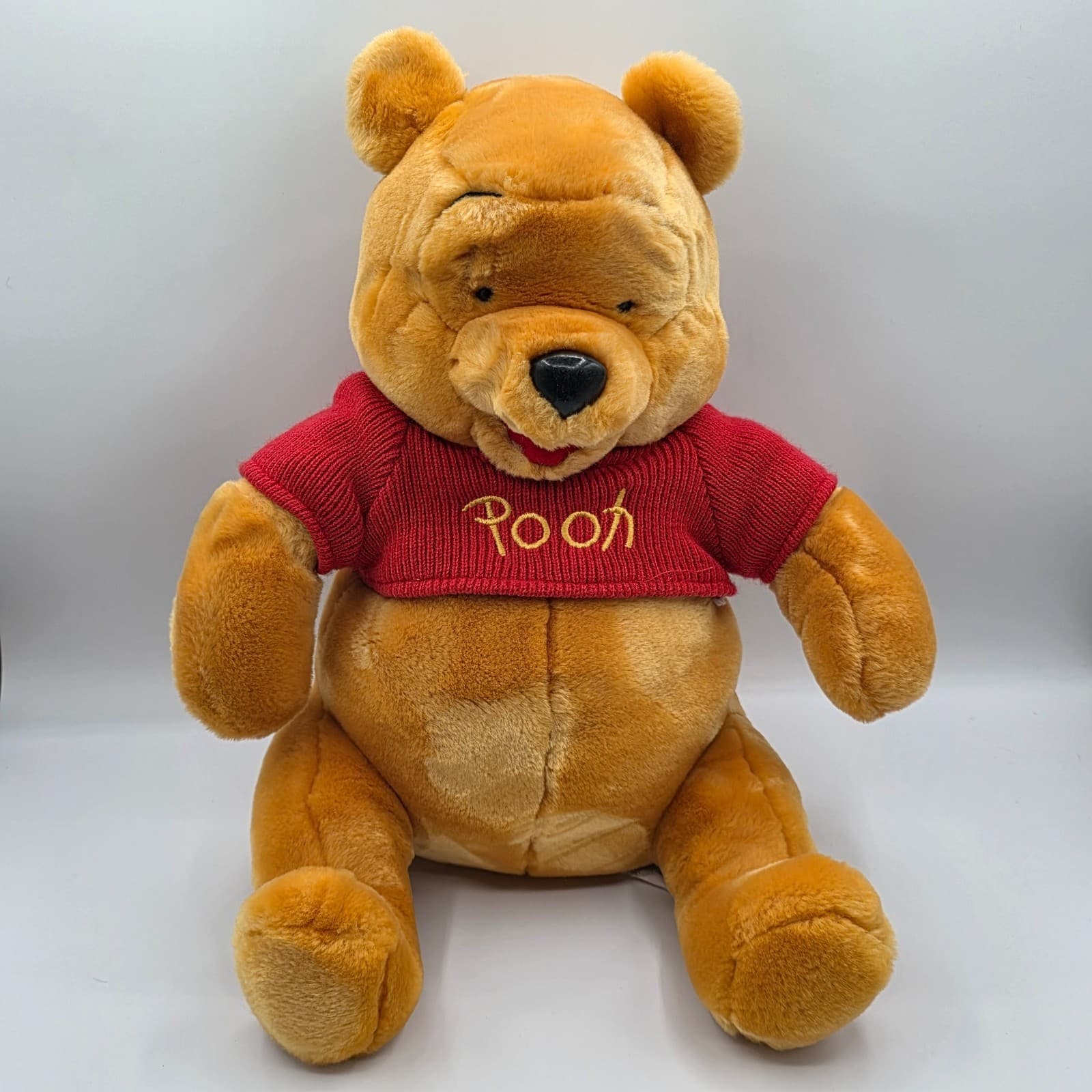 Vintage Disney Winnie the Pooh Sitting Pooh Plush 13"