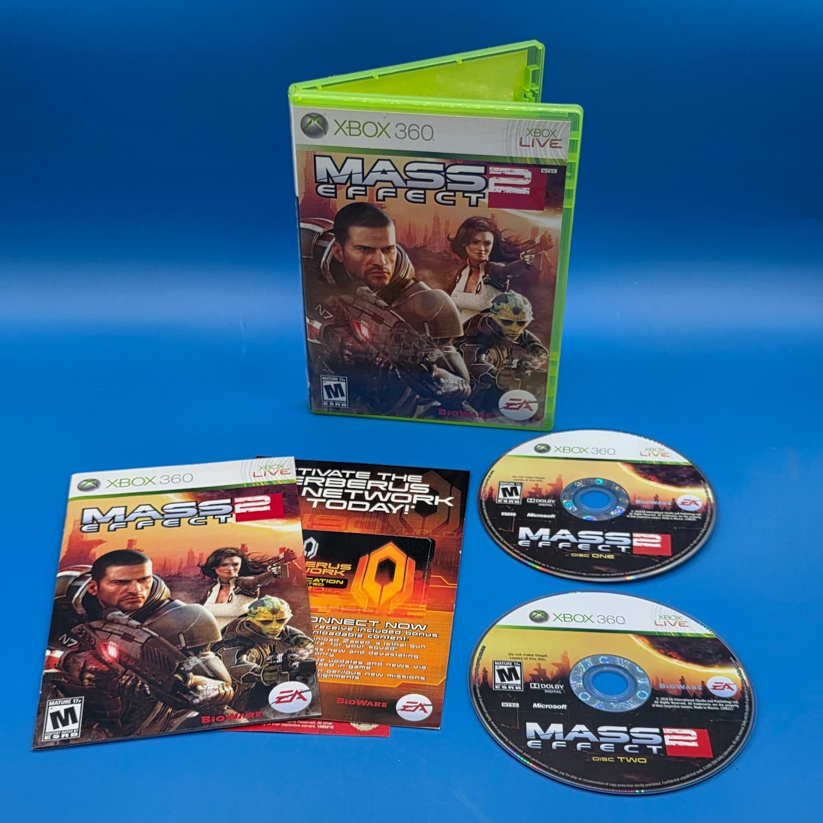 Mass Effect 2 (Xbox 360) White Label CIB COMPLETE & TESTED