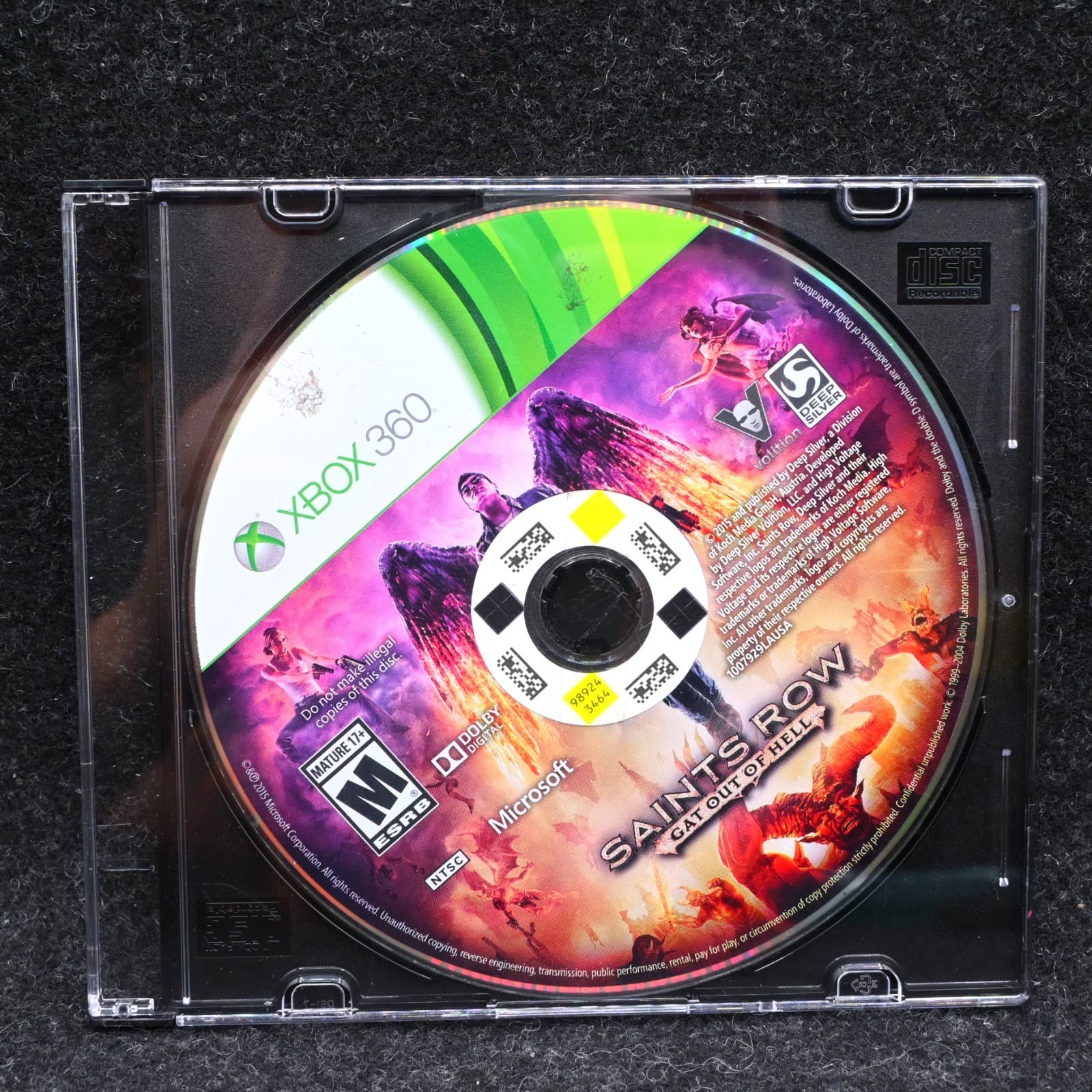 Saints Row: Gat Out of Hell (Microsoft Xbox 360, 2015) Disc Only