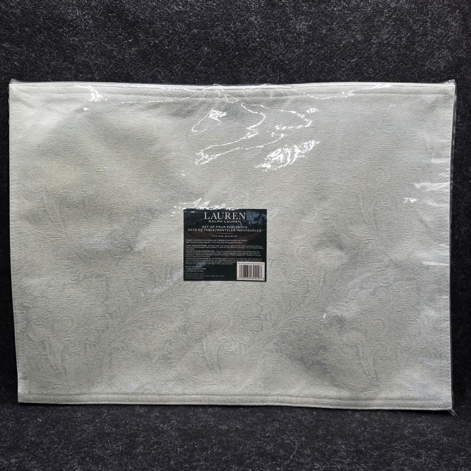 Lauren Ralph Lauren Aaron Paisley Green Tint Set of 4 Placemats 14X19 IN