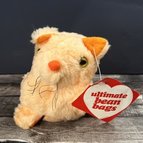 Vintage 1979 Anva Ultimate Bean Bag 6" Orange Cat Plush with Tags