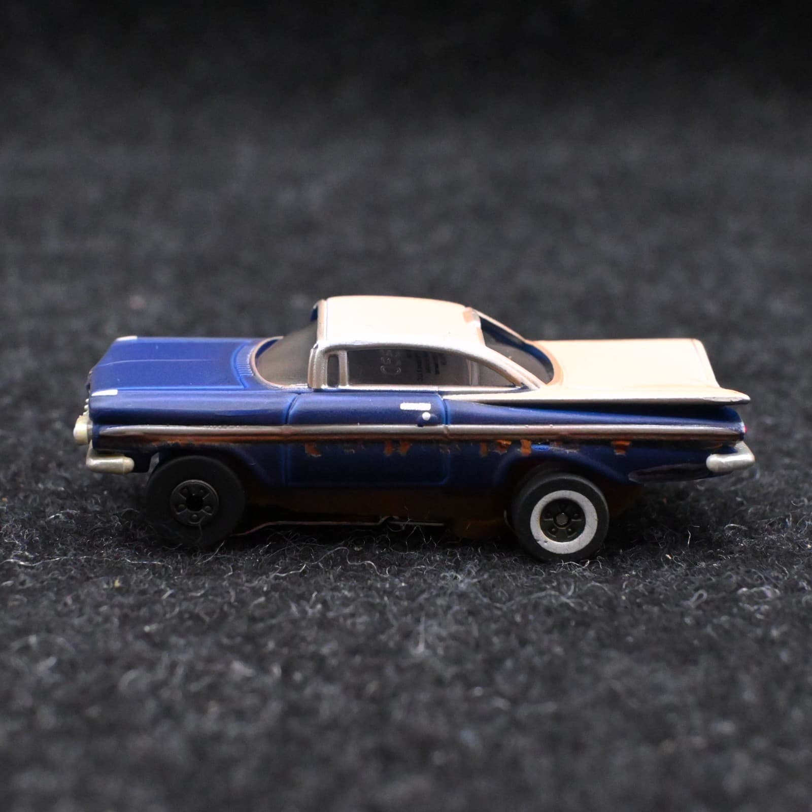 Vintage 59 Chevy Impala Thunderjet Ultra-G Blue Slot Car