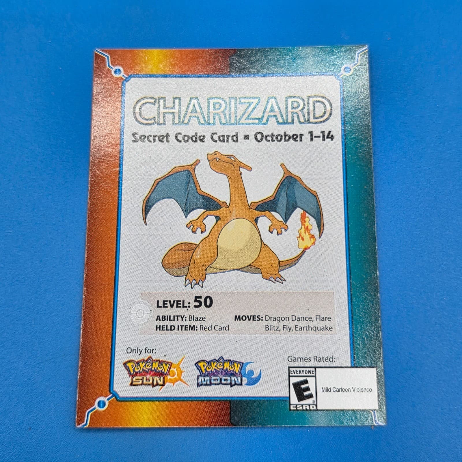 EXPIRED Pokemon Sun & Moon Charizard Secret Code Card 2017 UNSCRATCHED