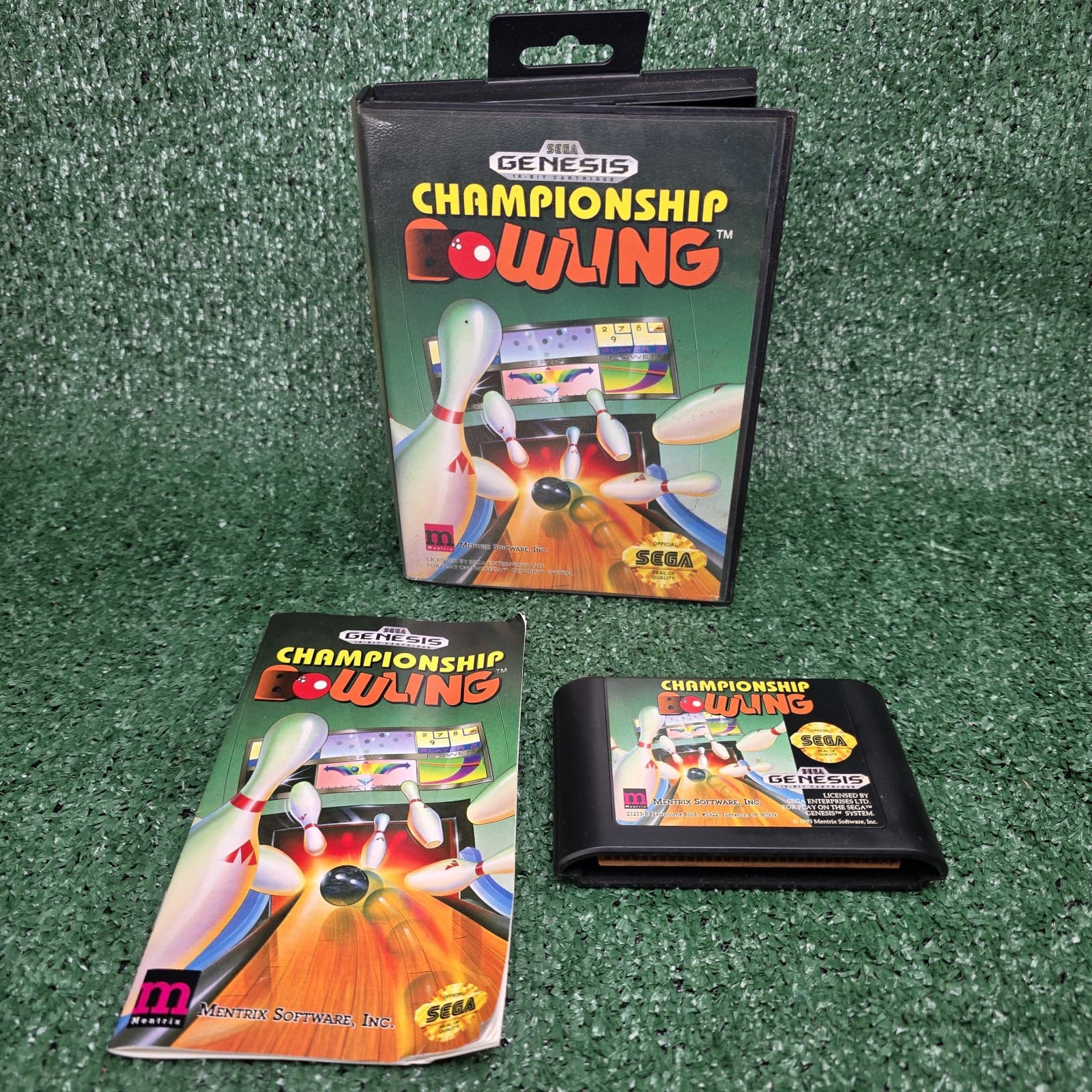 Championship Bowling- Sega Genesis Complete TESTED CIB