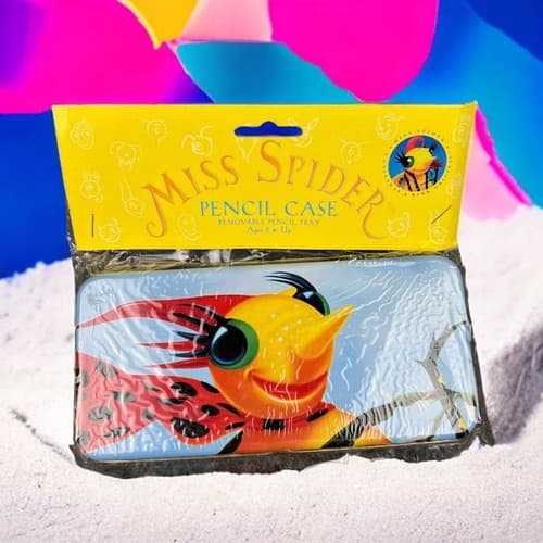Vintage 1998 MISS SPIDER Metal Pencil Case W/ Removable Tray Schylling