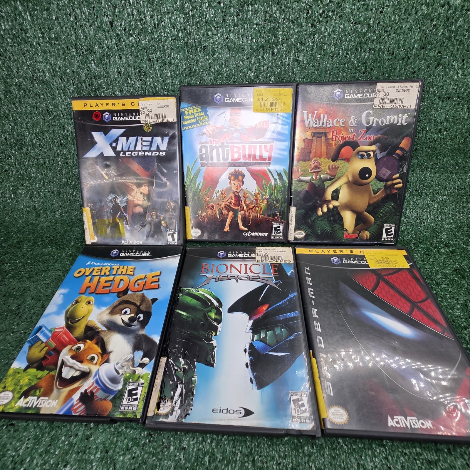 Lot of 6 Gamecube Games Empty Case Only Spiderman Xmen Bionicle Ant Bully