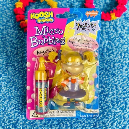 VTG 1999 Rugrats Angelica Bubbles Figure & Micro Bubbles Koosh Bubbles Necklace