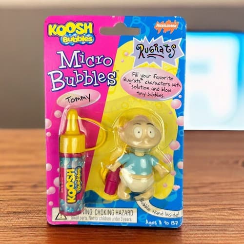 Tommy Rugrats Bubbles Figure and Micro Bubbles 1999 Koosh Bubbles Necklace