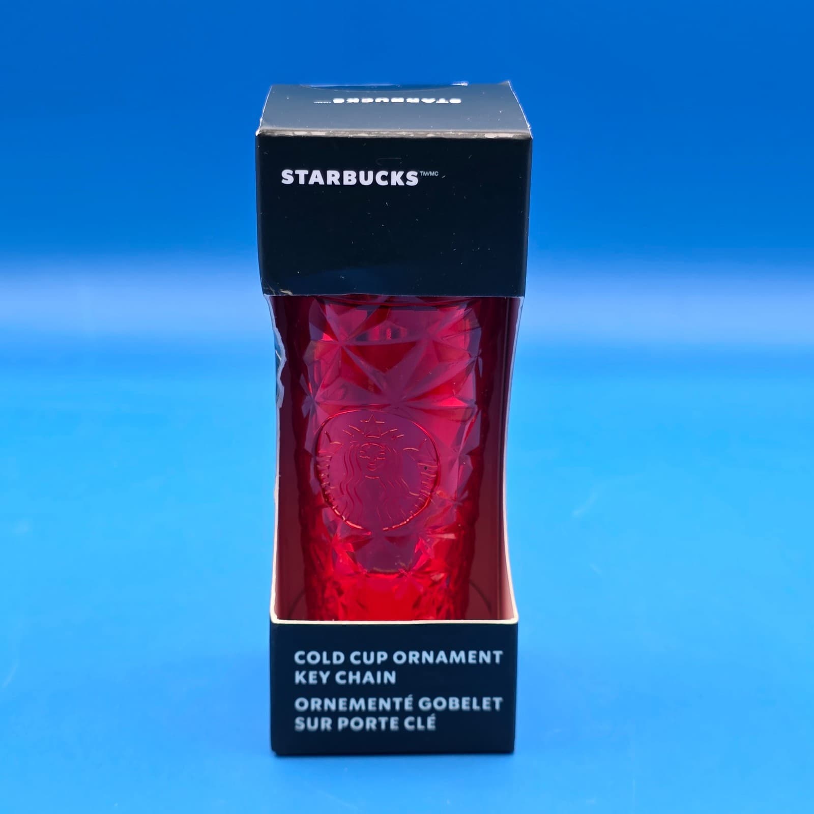 Starbucks Red Jewled Cold Cup Ornament Keychain Holiday Edition