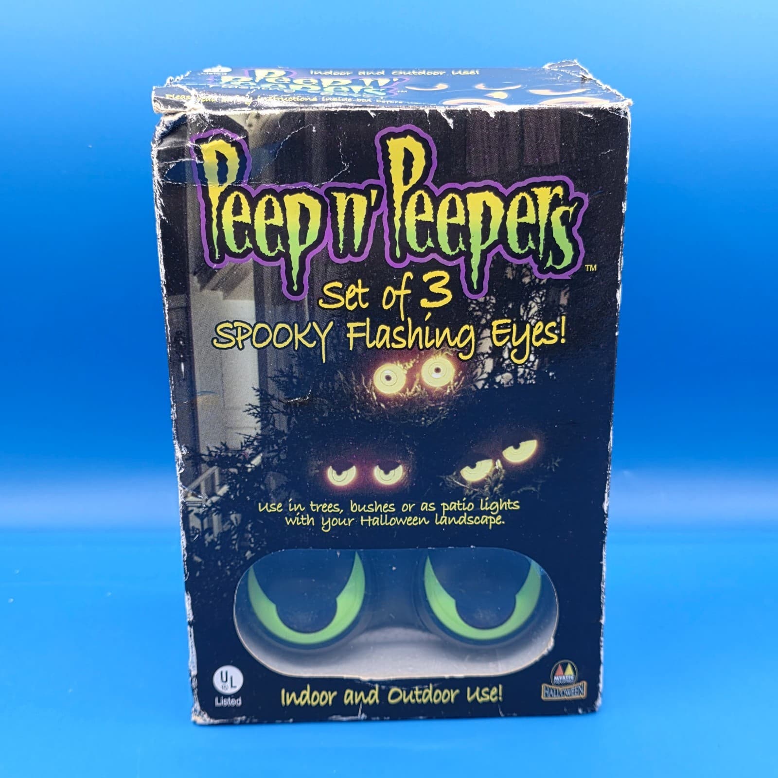 Peep N Peepers 3 PAIR of Spooky Flashing Eyes 2000 Mystic Industries Halloween