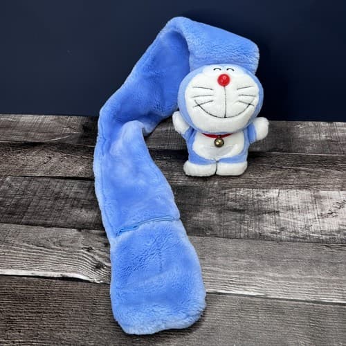 Doraemon Charador Muffler Stuffed Toy Bandai Original Blue