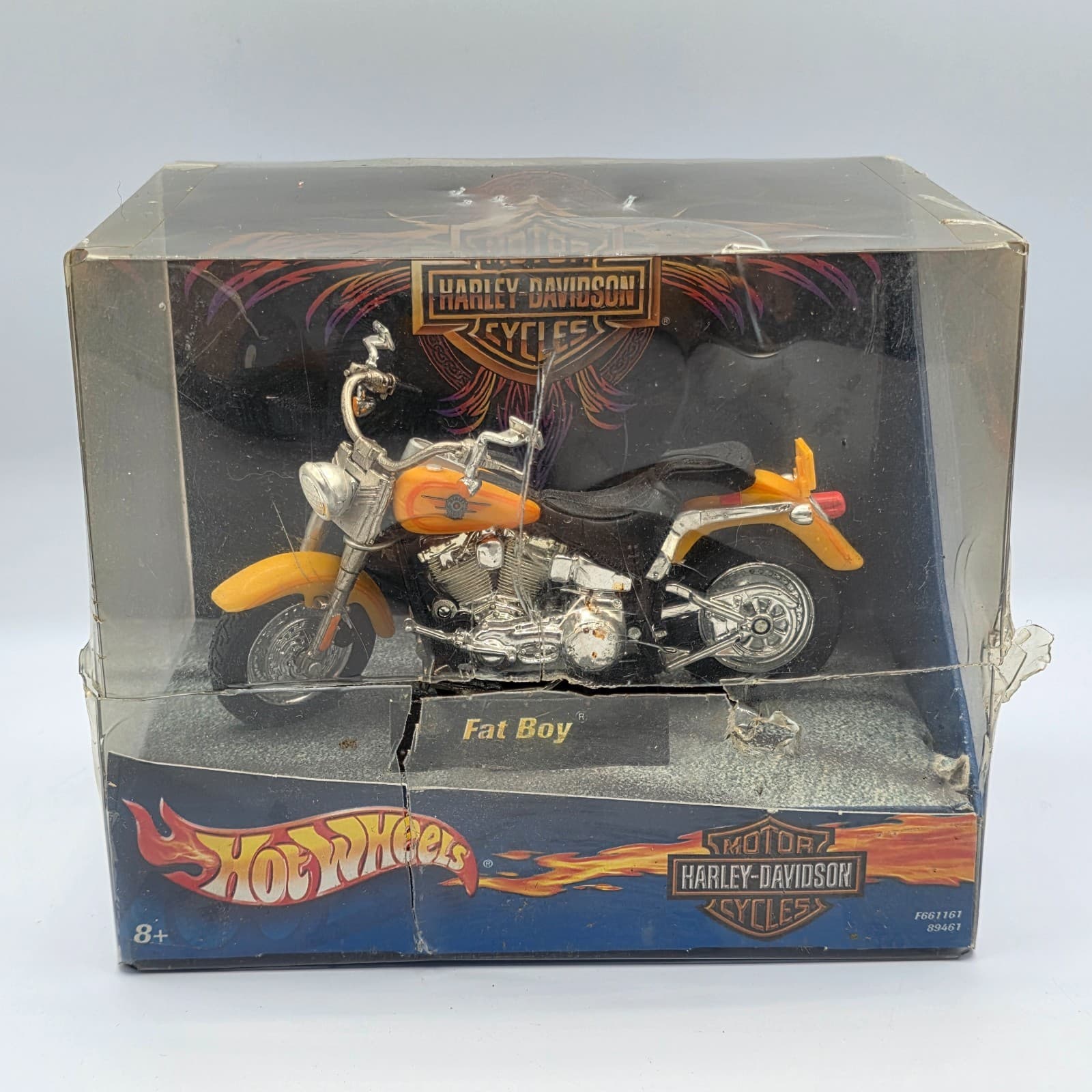 New 2001 Harley Davidson Fat Boy Motorcycle Hot Wheels F661161 89461 Yellow