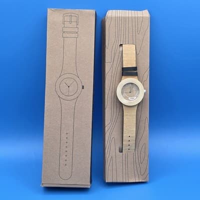 Wooden Watch By Analog Watch Co. Carpenter Collection Silver Heart & Maple