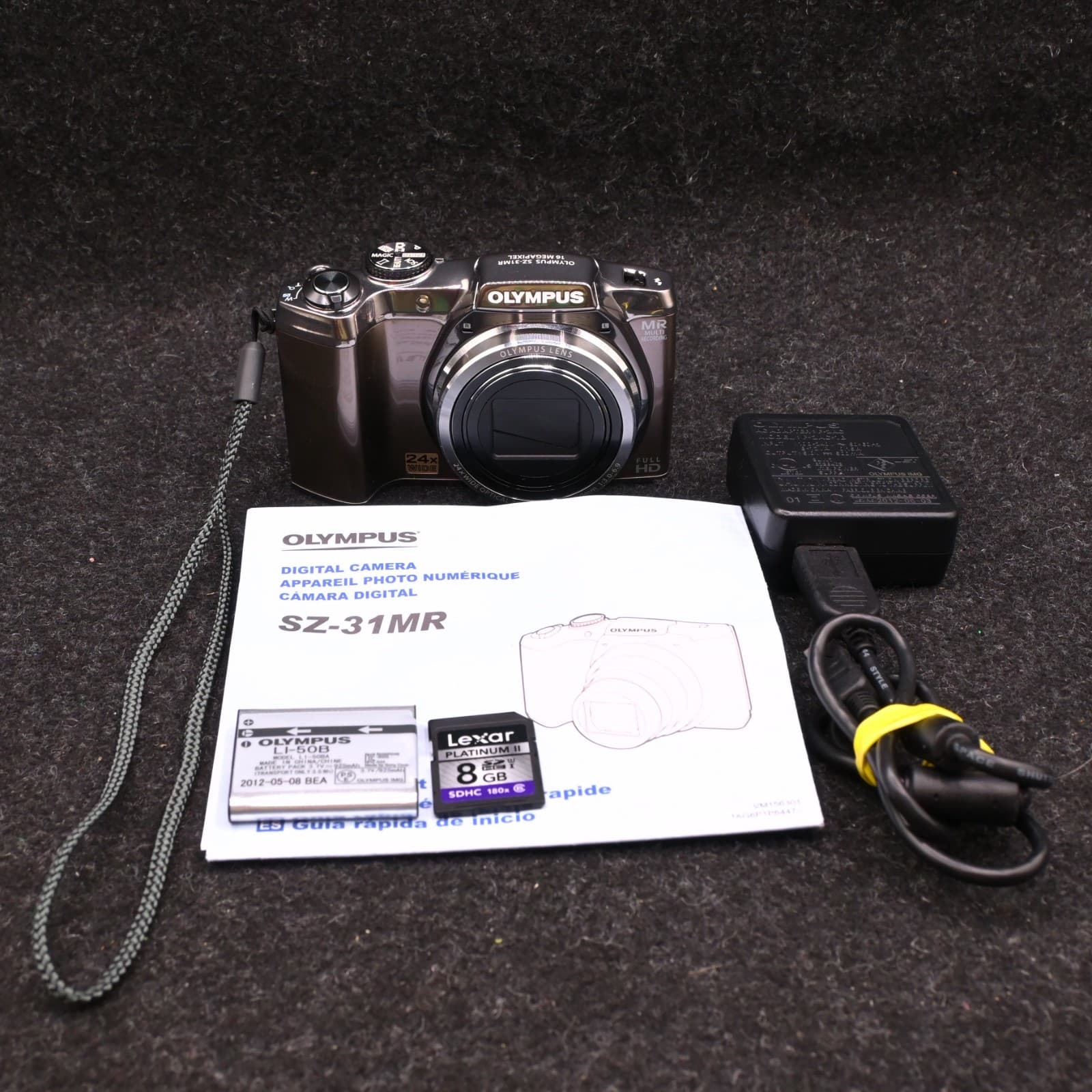 Olympus SZ-31MR 16MP Digital Compact Camera w/ Battery & Charger Tested & Workin
