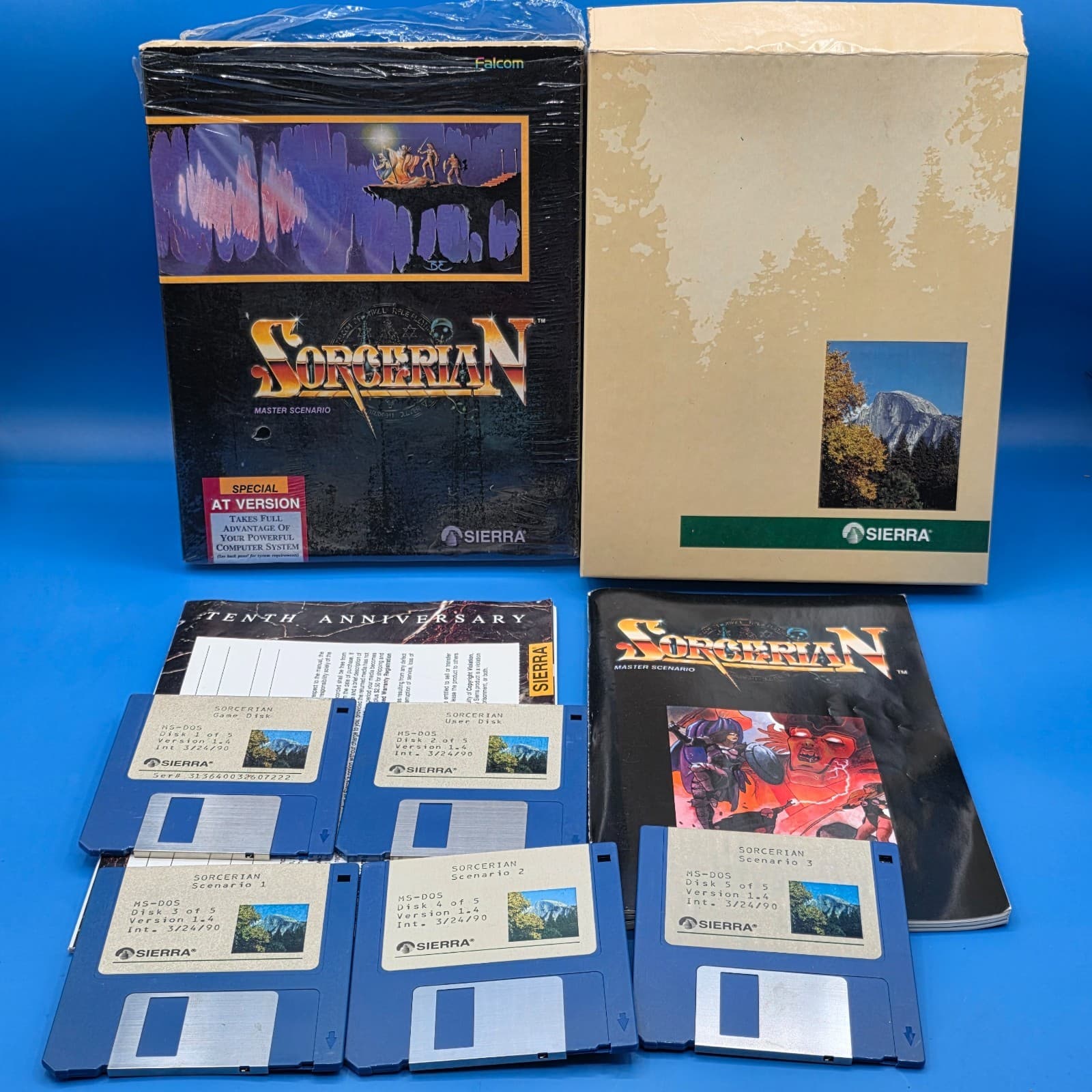 Sorcerian (PC, 1990) 5 Disks With Manual And Inserts Big Box