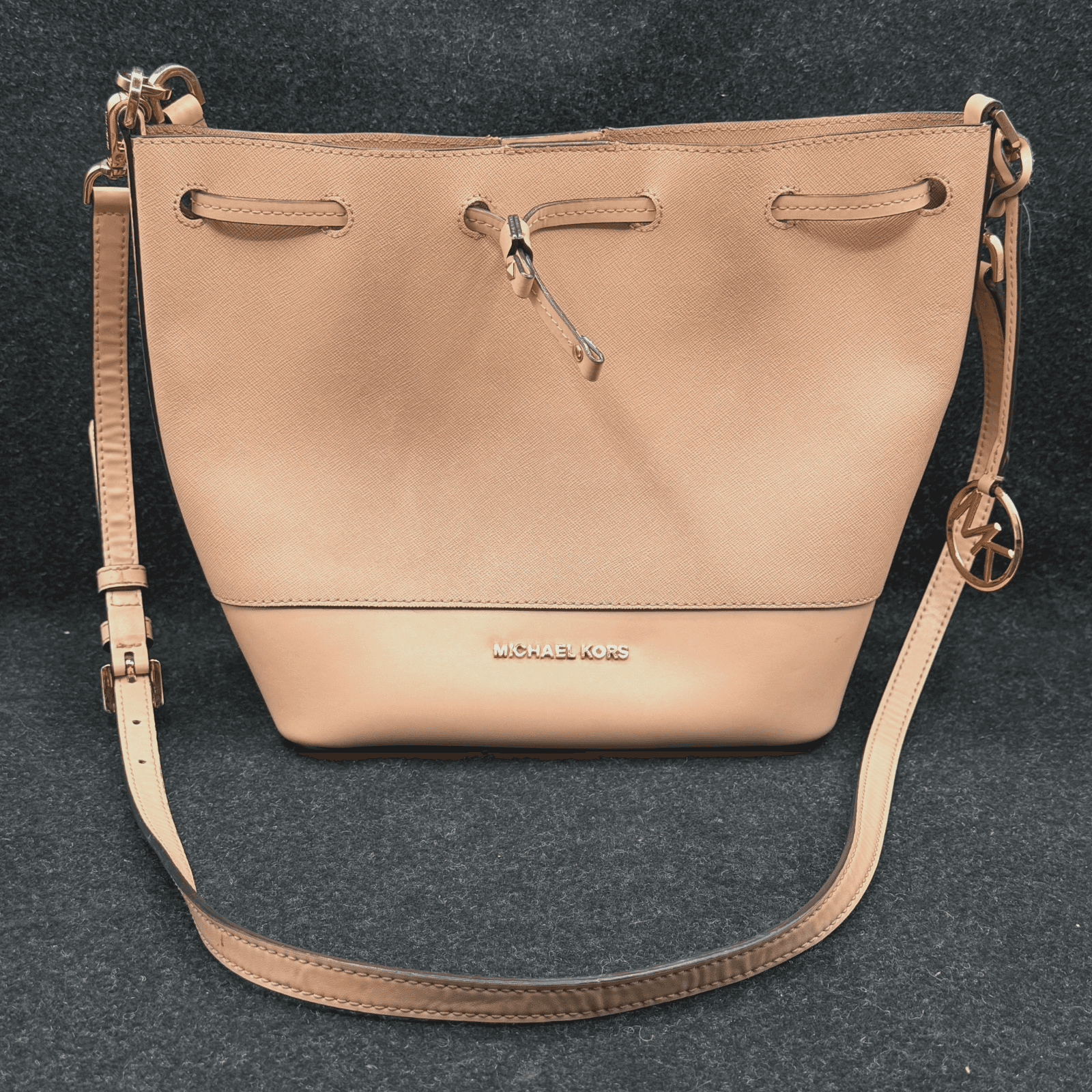 Michael Kors Trista Leather Bucket Bag - Light Pink - Lightly Used