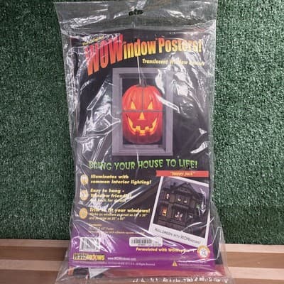 WOWindow Poster Halloween Happy Jack Pumpkin Window Decoration Jackolantern NOS
