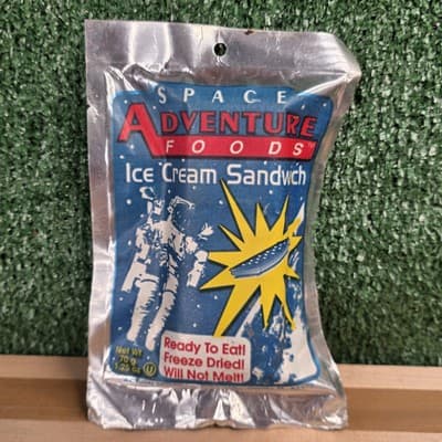 Vintage 1991 Space Adventure Food Freeze Dried Ice Cream Sandwich APII