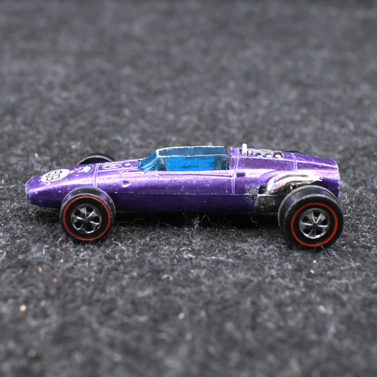 Vintage Hot Wheels 1969 Redline Purple Indy Eagle Hong Kong MISSING PARTS