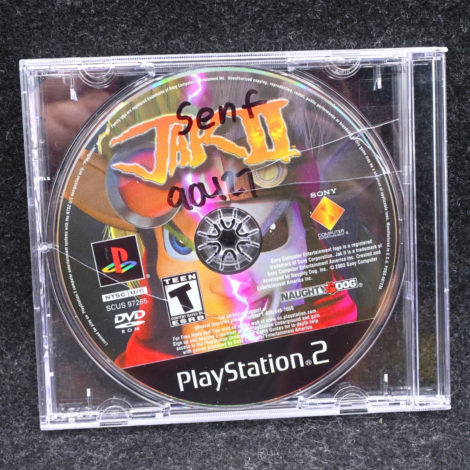 Sony Playstation 2 PS2 Jak II Disc Only Free Shipping