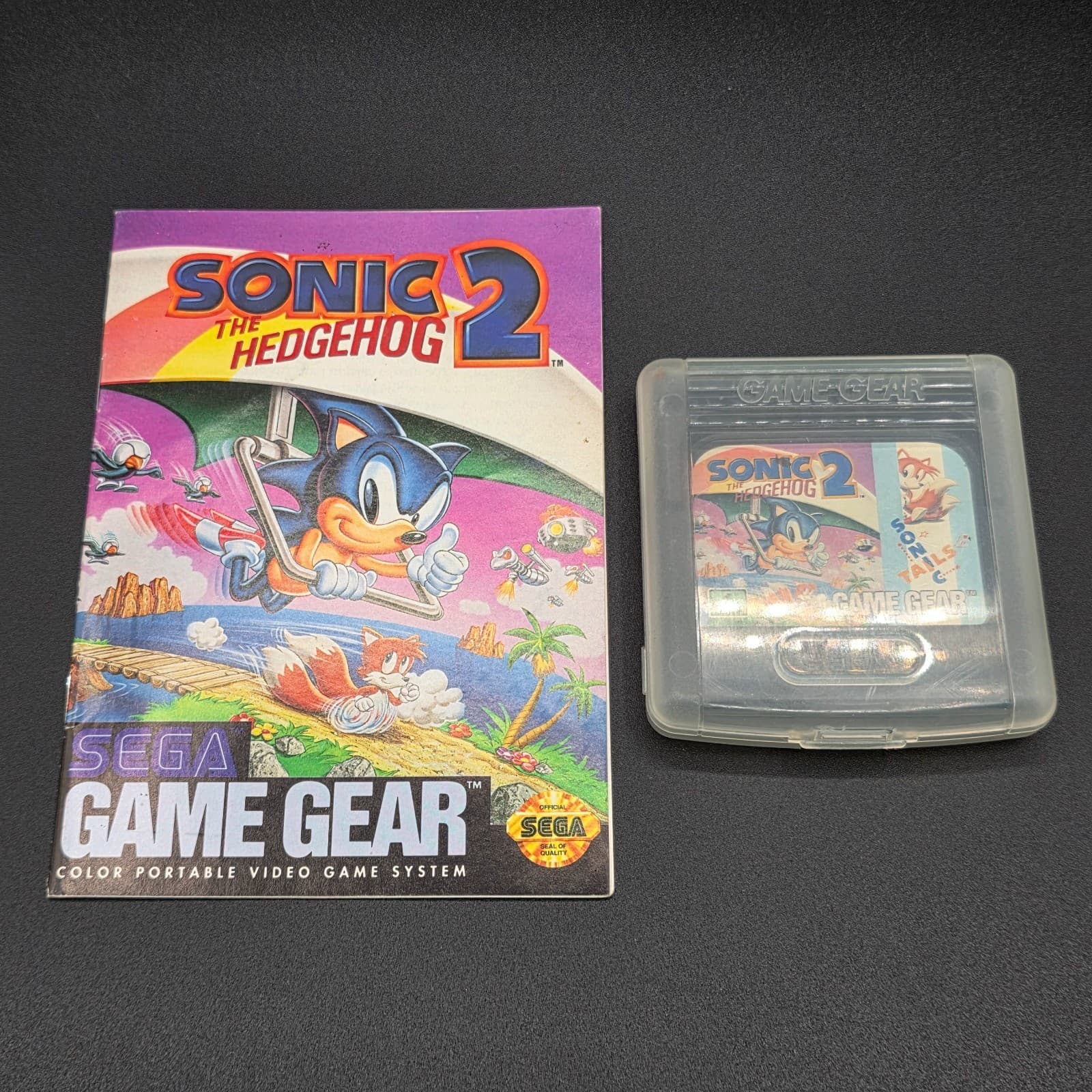 Sonic the Hedgehog 2 (Sega Game Gear, 1992) with Manual Tested Authentic