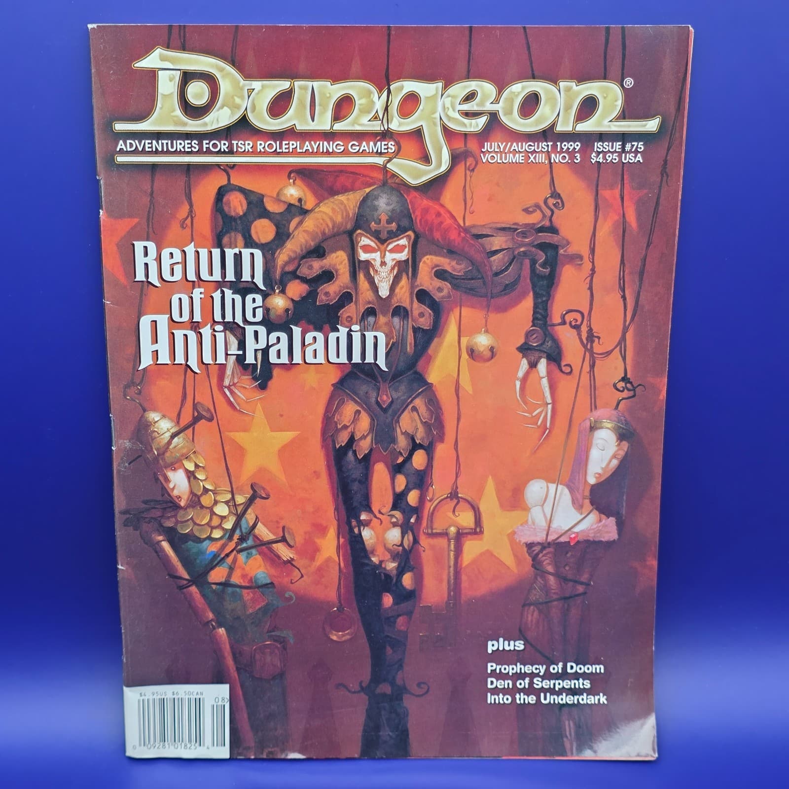 Vintage Dungeon Magazine Issue 75 July August 1999 Adventures TSR RPGs No Labels