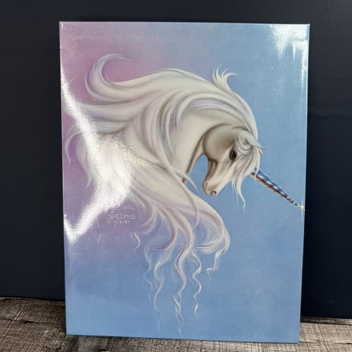 VINTAGE 1986 MEAD PORTFOLIO SUE DAWE MAJESTIC UNICORN FOLDER