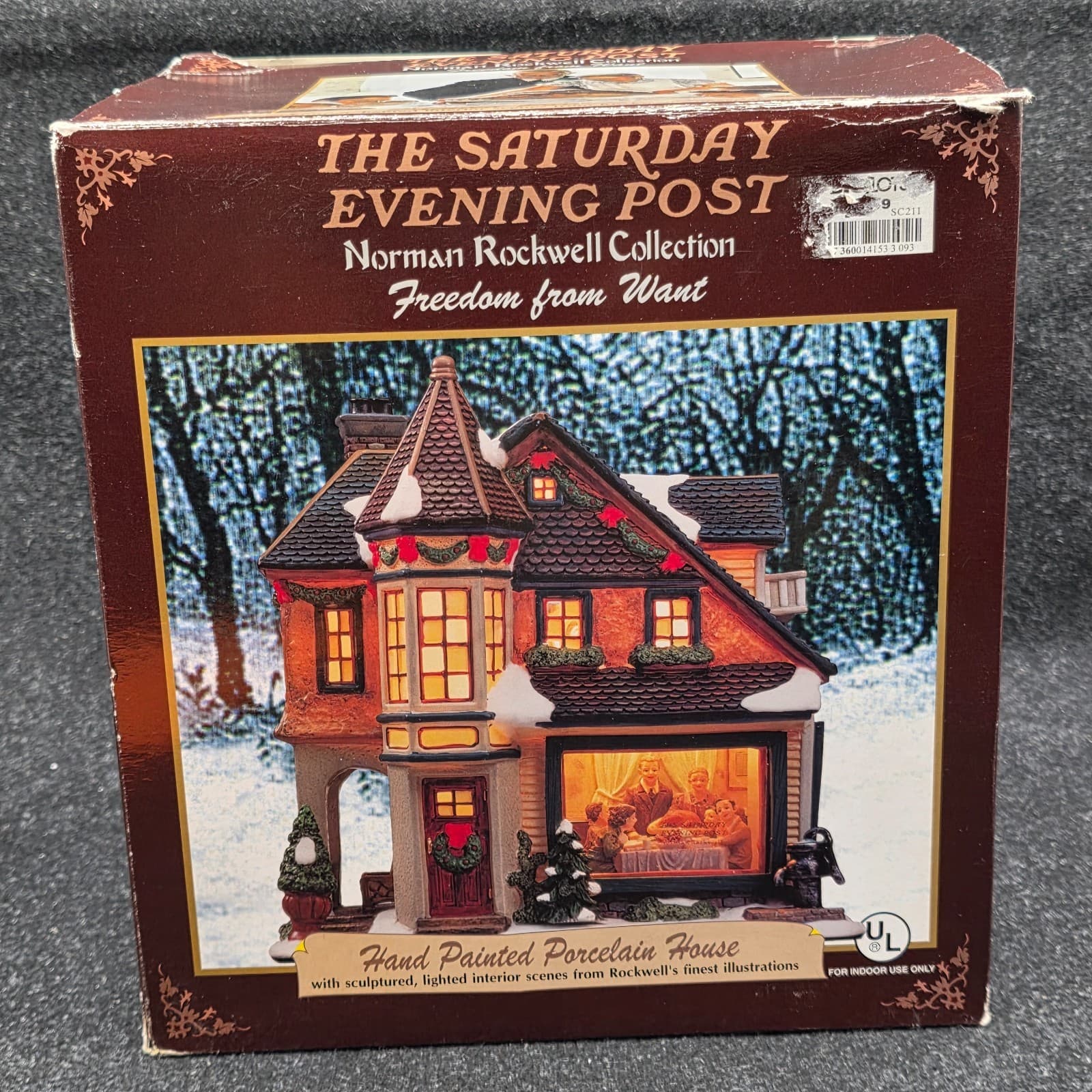 Norman Rockwell "Freedom From Want” Porcelain Christmas House Lighted Box