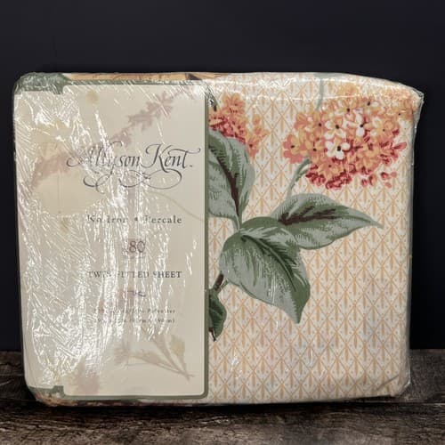 Vintage 1995 Allyson Kent Twin Fitted Sheet 180 Thread Count Chatham Floral NEW