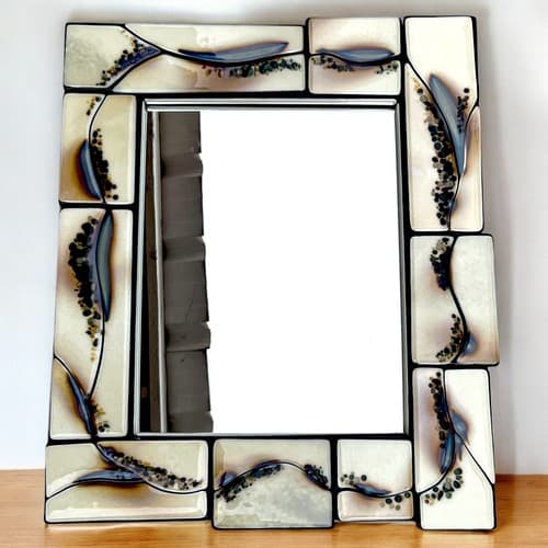 Hand Made Mosaic Tile Wall Art Accent Mirror 16.5"x20.5" Heavy SIGNED