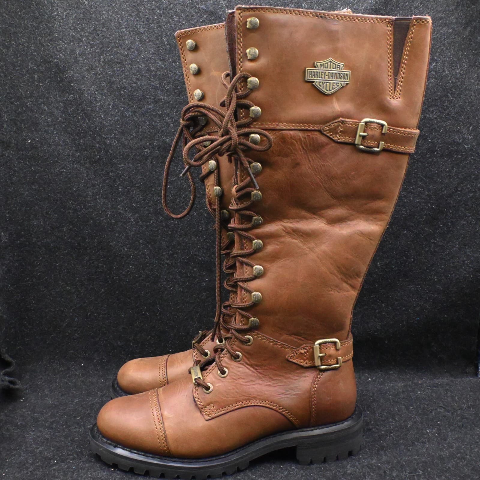 Harley-Davidson Women's Beechwood 15" Motorcycle Boots Brown D83857 Size 7M