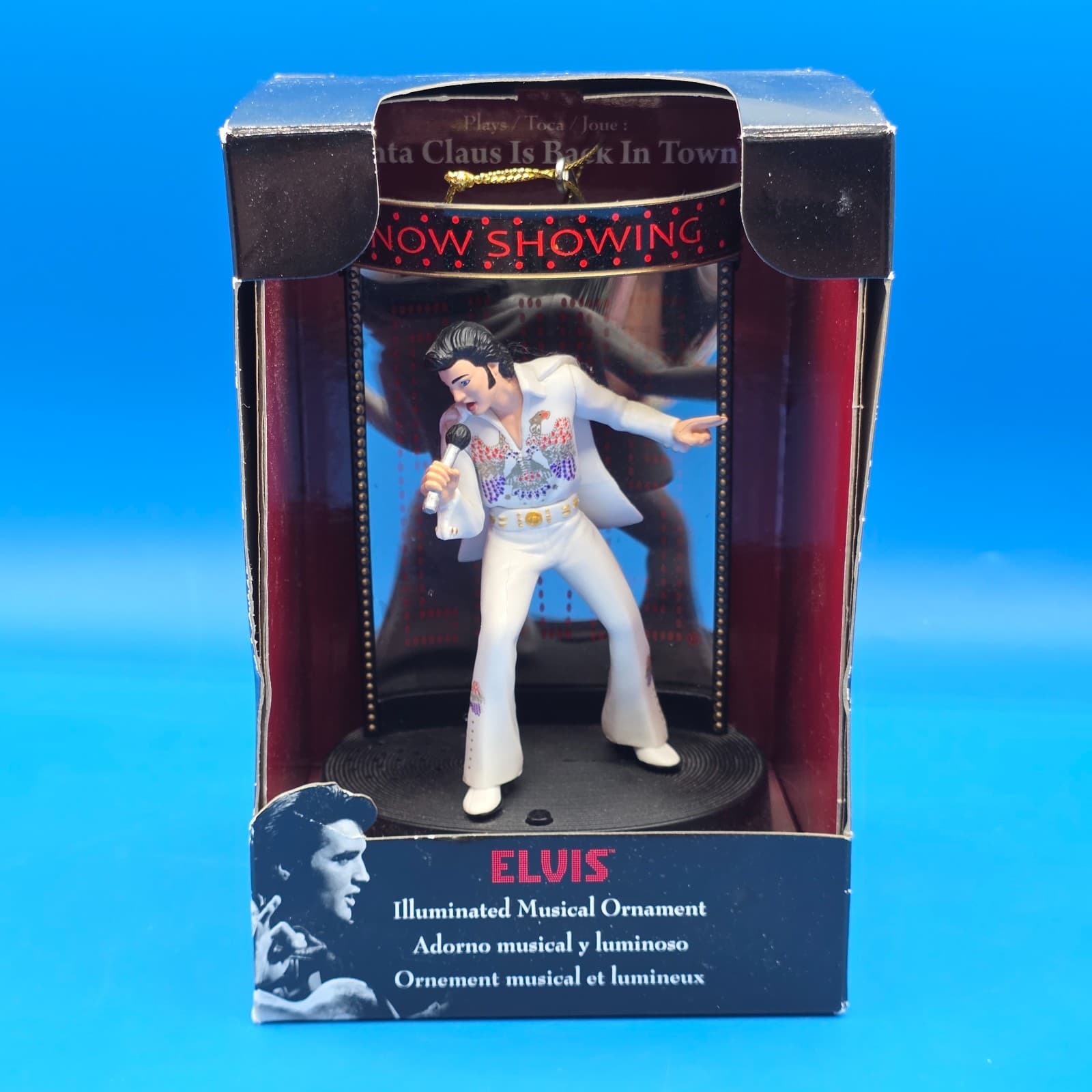 Elvis Presley Christmas Ornament Illuminated Musical Santa Claus Is Back In Town