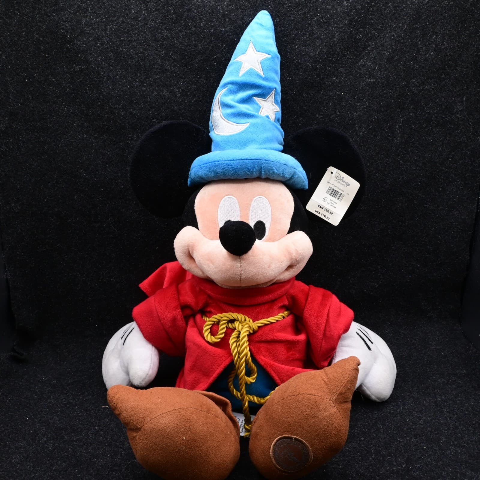 Mickey Mouse - Fantasia Sorcerer Plush Large Size 24" Disney Store NEW w/ Tags