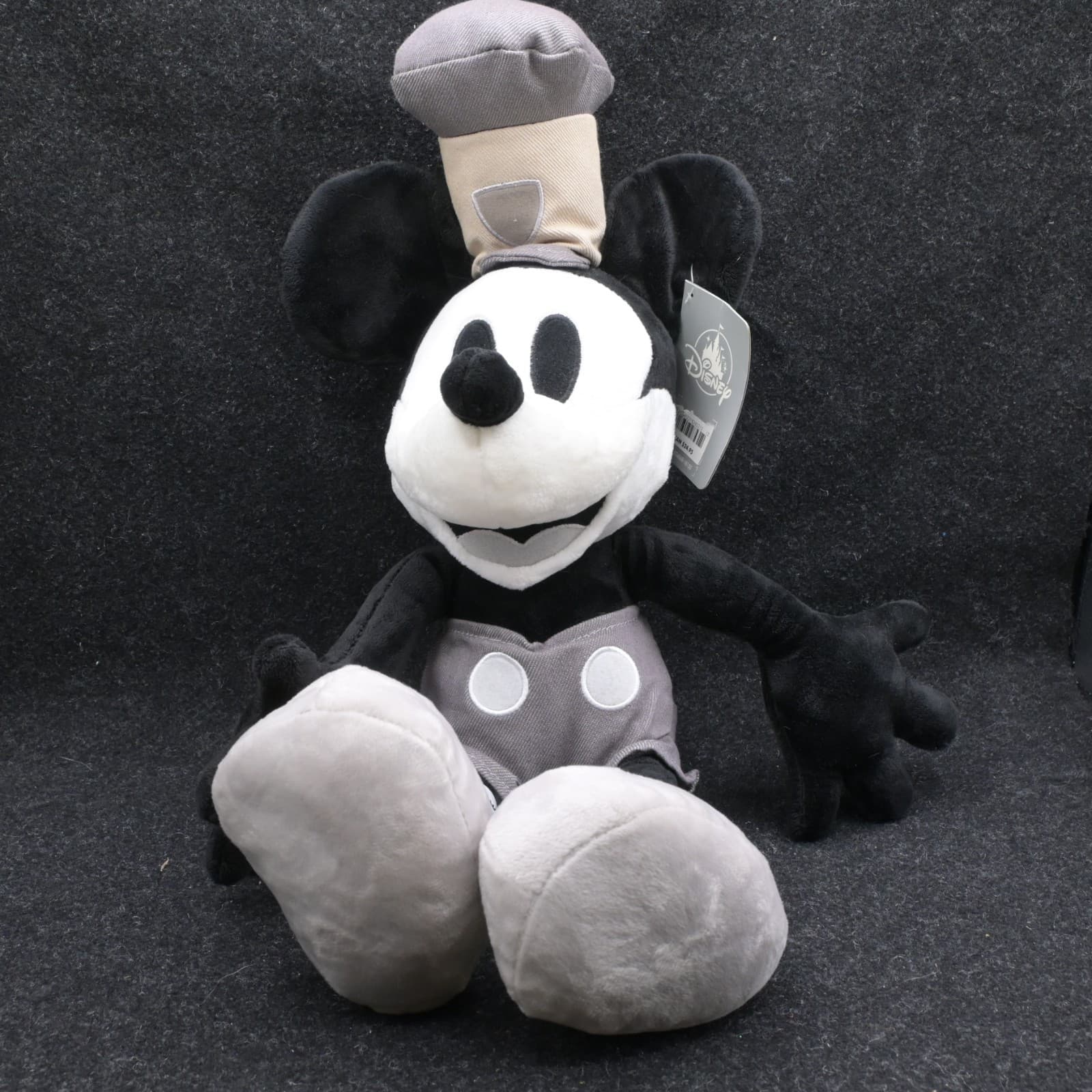 Disney Store Mickey Mouse Plush Steamboat Willie Black White Stuffed Animal Toy