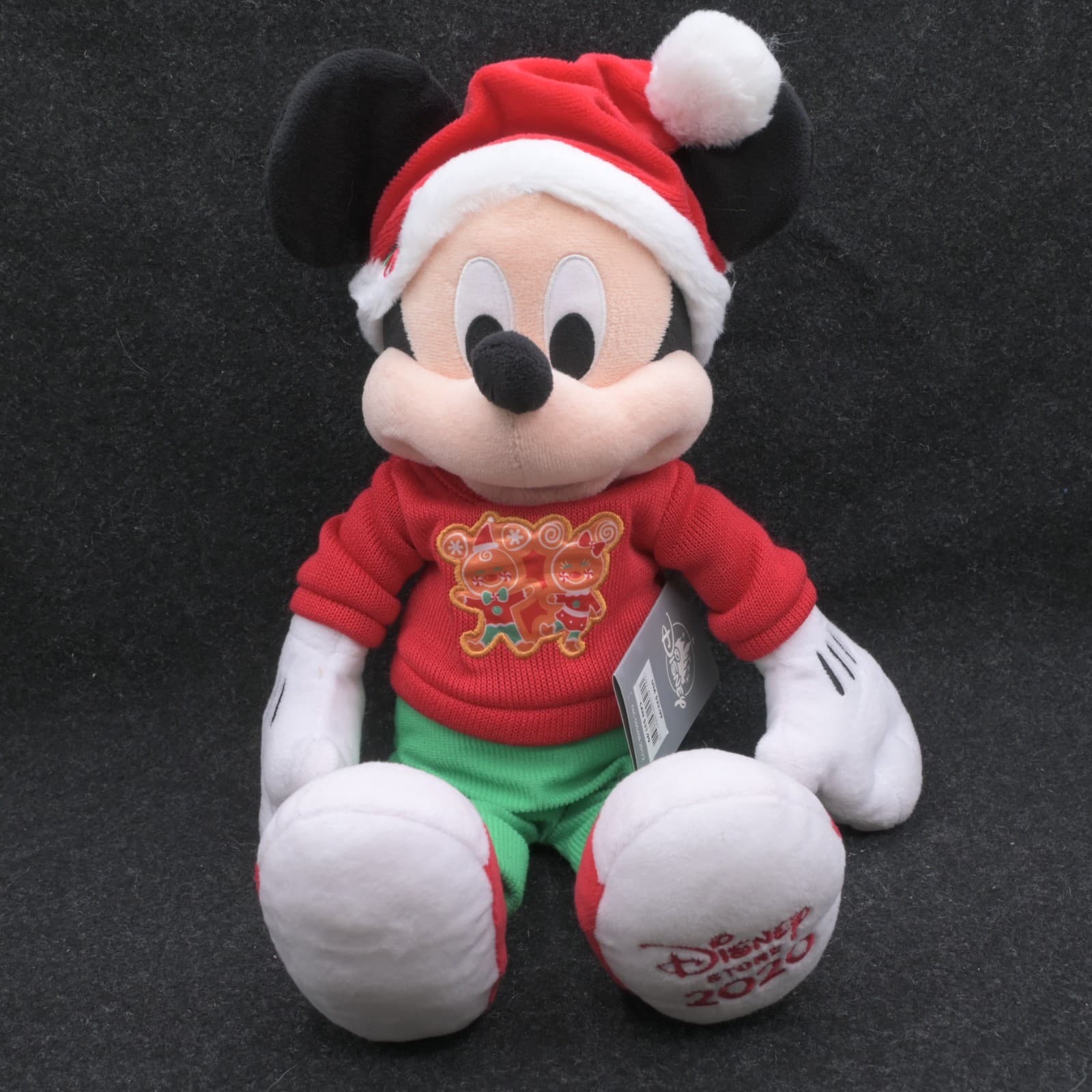 Disney Store NWT 17" Mickey Mouse Plush Christmas 2020 Gingerbread Sweater