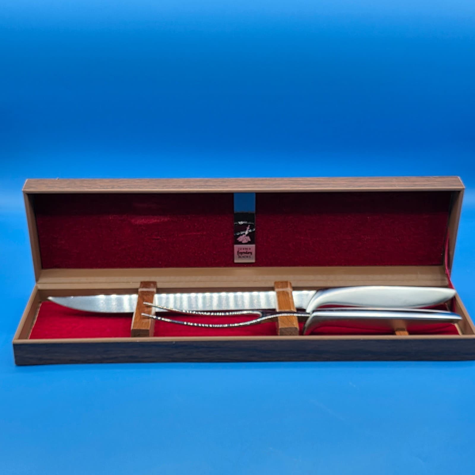 GERBER LEGENDARY BLADES CARVING SET Snickersnee Knife & Ron Fork Walnut Box