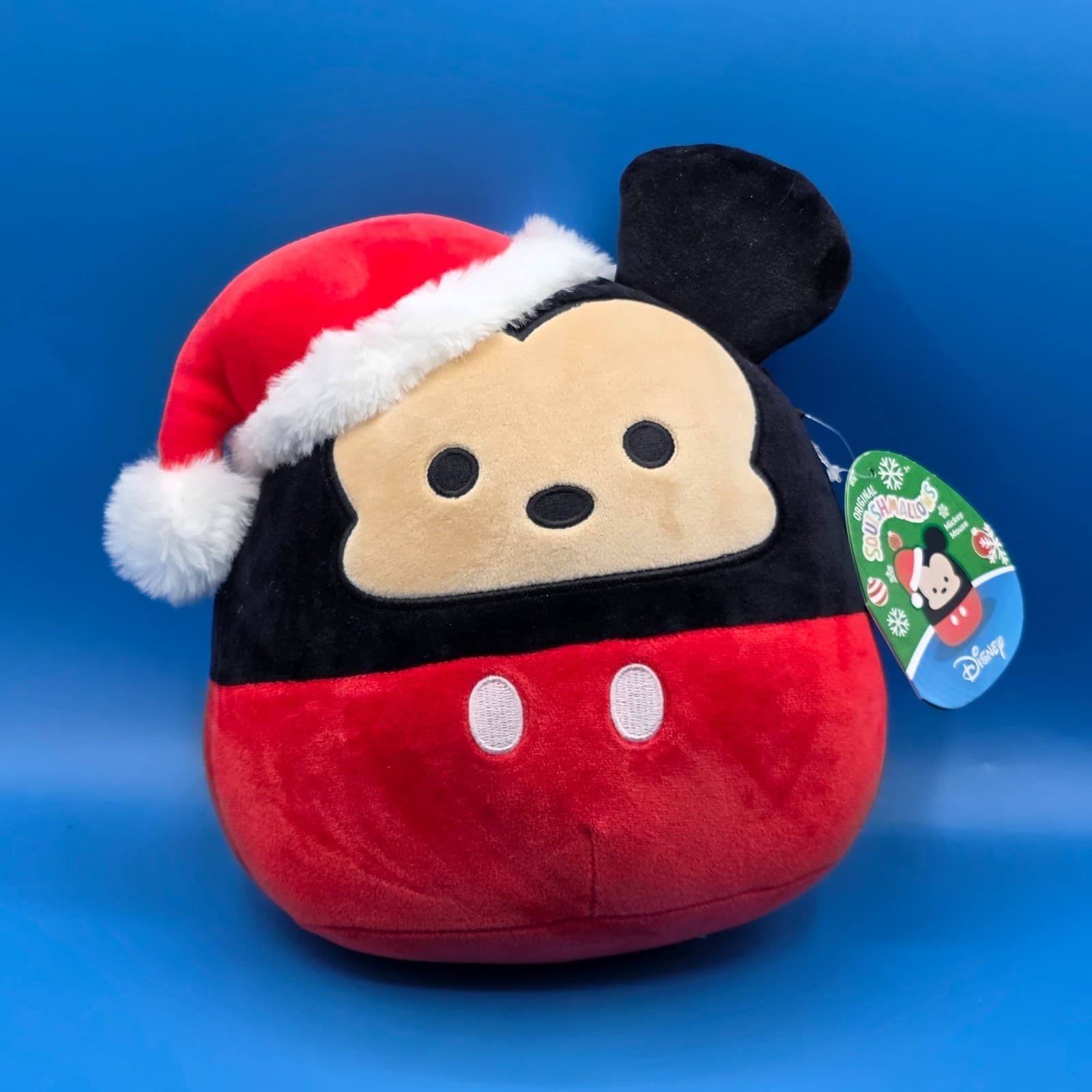Mickey Mouse Squishmallows 8" Plush Stuffed Animal Santa Hat Christmas NEW